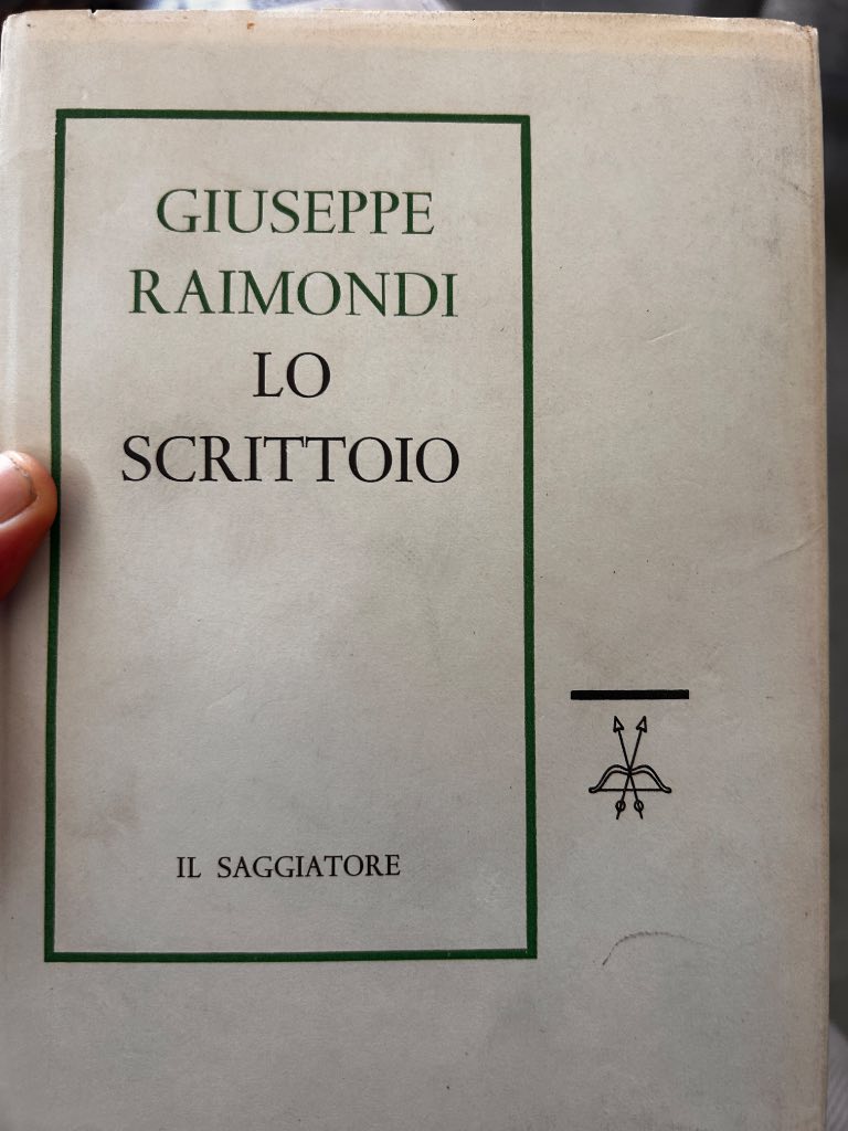 First edition of Lo Scrittoio by Giuseppe Raimondi with Jean Dubuffet's autograph dedication to Milena Milani dated 27 August