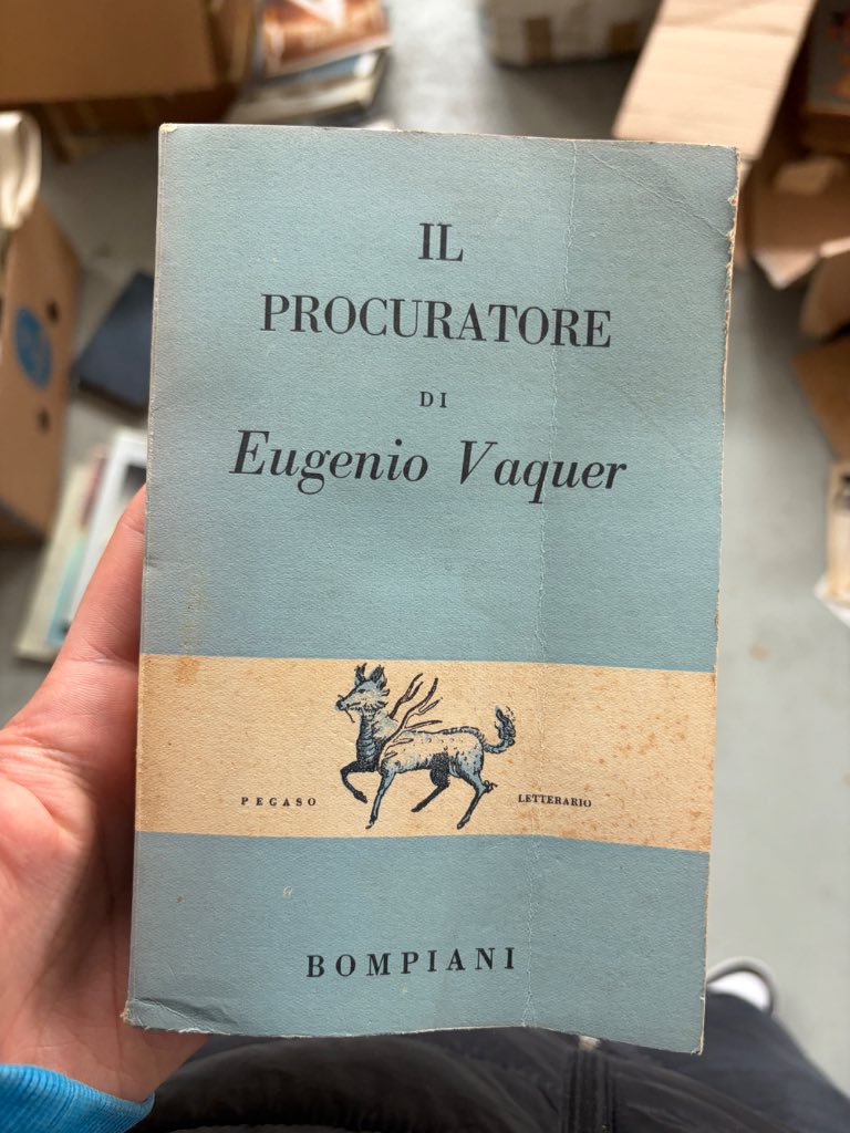 First edition of Il Procuratore by Eugenio Vaquer with ochre Pegaso Letterario cover and autograph dedication to Milena Milan