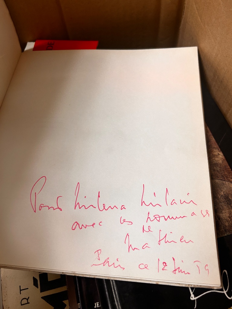 Georges Mathieu: Autograph Dedication to Milena Milani in 1979 Catalogue